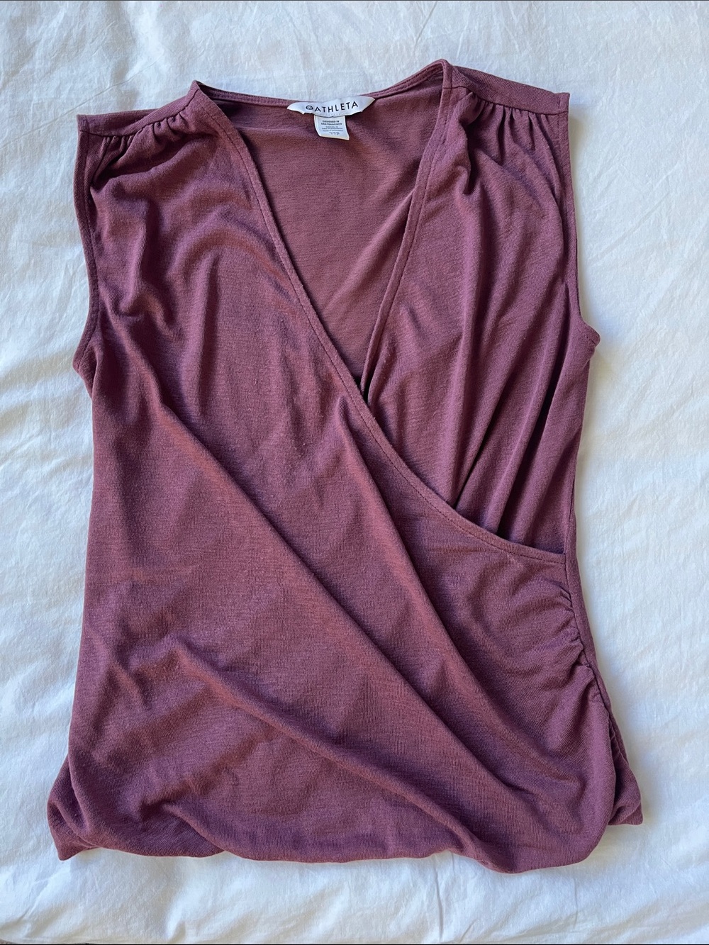 Athleta Sleeveless Wrap Tank in Deep Mauve